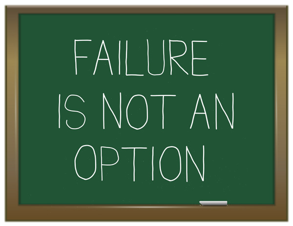 Failure is not an option chalkboard graphic