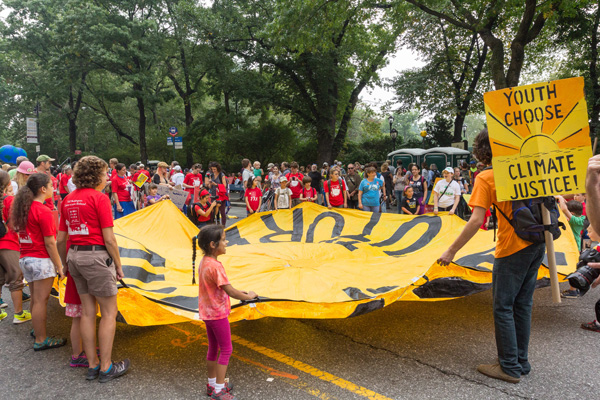 Parachute fun at the climate march!