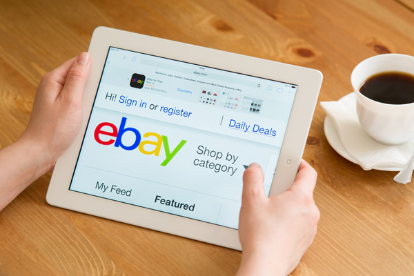 ebay logo on computer tablet