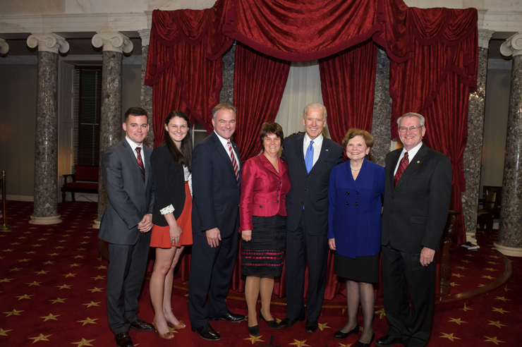 Senator Kaine's family with Vice President Biden