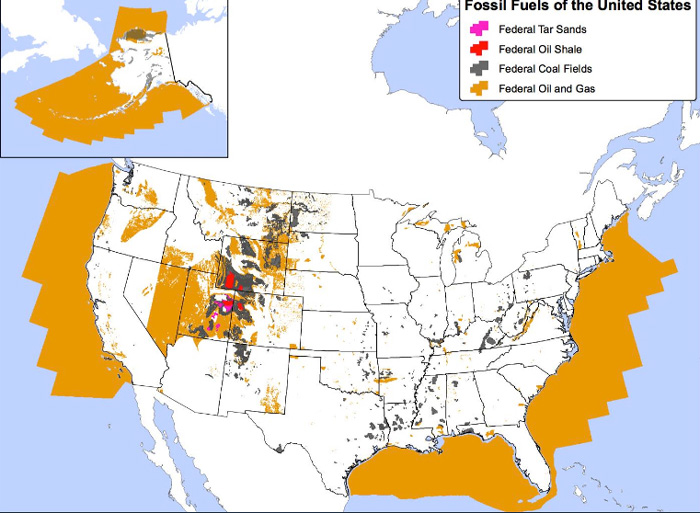 Fossil fuels of the United States map courtesy of EcoShift Consulting