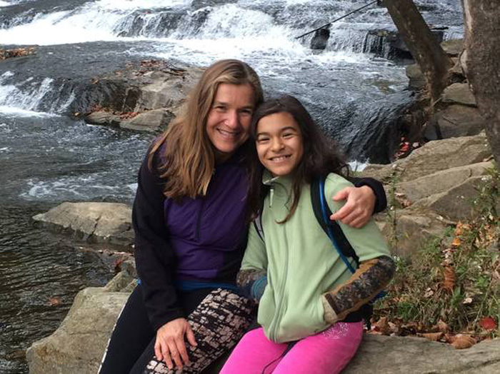 Anna Aurilio and her daughter at Maryland’s Patapsco Valley State Park