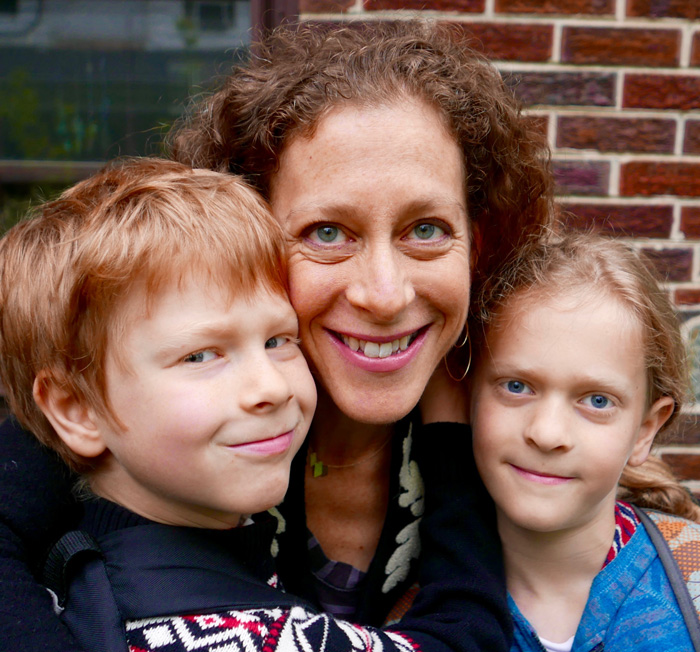 Molly Rauch with her children
