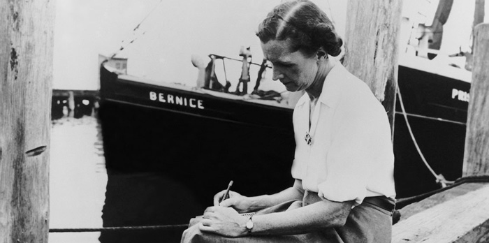 Rachel Carson at work.