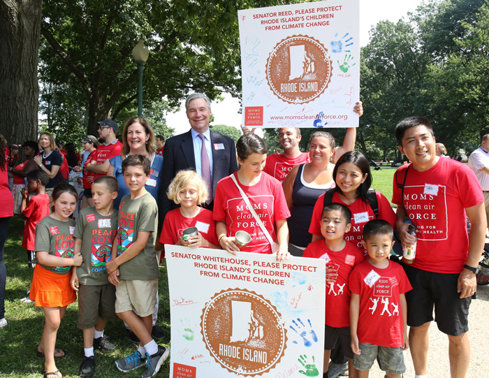 Me, Senator Whitehouse and families from Rhode Island at the play-in for climate action