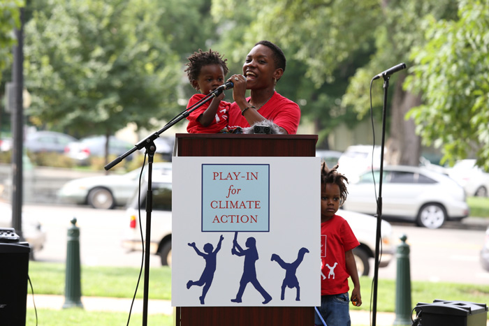Dr. Erica L. Holloman, Coalition Coordinator for the Southeast CARE Coalition, inspired the crowd to stay motivated in the fight to protect kids from the adverse health effects of climate change.