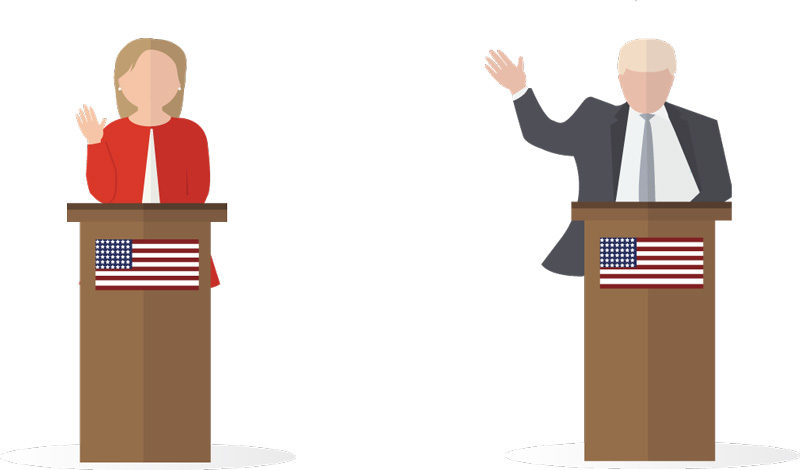 Presidential candidates debate illustration