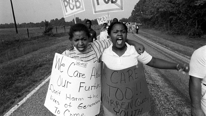 Black history includes environmental activism as two girls participate in a rally against pollution