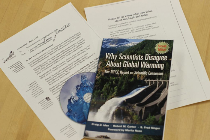 Climate denial book sent to teachers