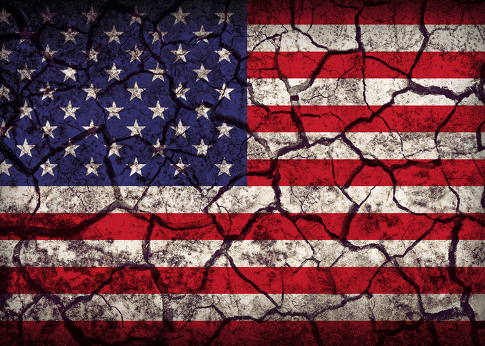 cracking American flag