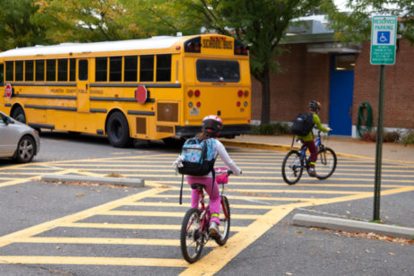 Children arriving at school