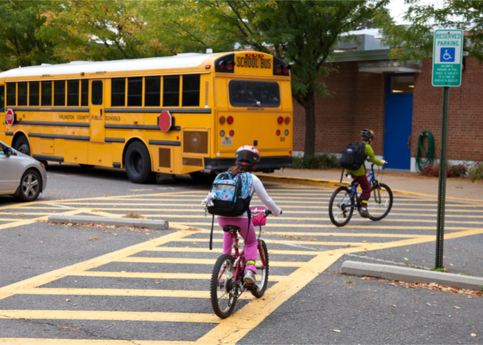Children arriving at school