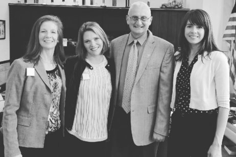 Moms Clean Air Force: Patrice Tomcik, Mollie Michel and Laura Dagley, with Rep. Gene DiGirolamo