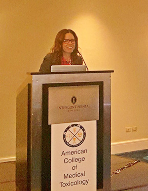 Dr. Gredia Huerta-Montañez presenting at the American College of Medical Toxicologists Annual Scientific Meeting in San Juan, Puerto Rico.