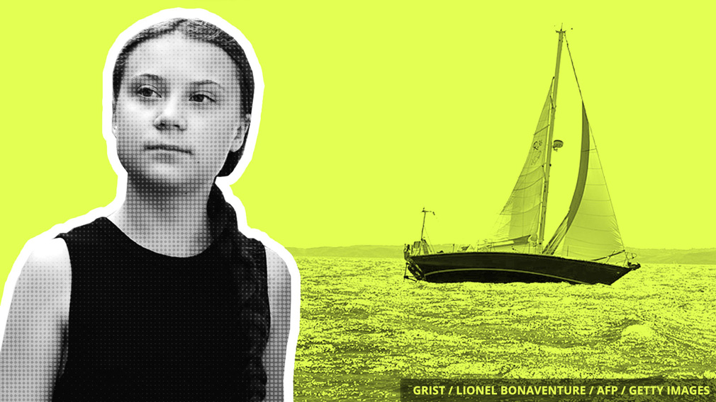 Greta Thunberg and sailboat image