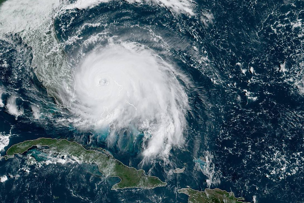 Satellite view of Hurricane Dorian showing how hurricane preparedness has changed.
