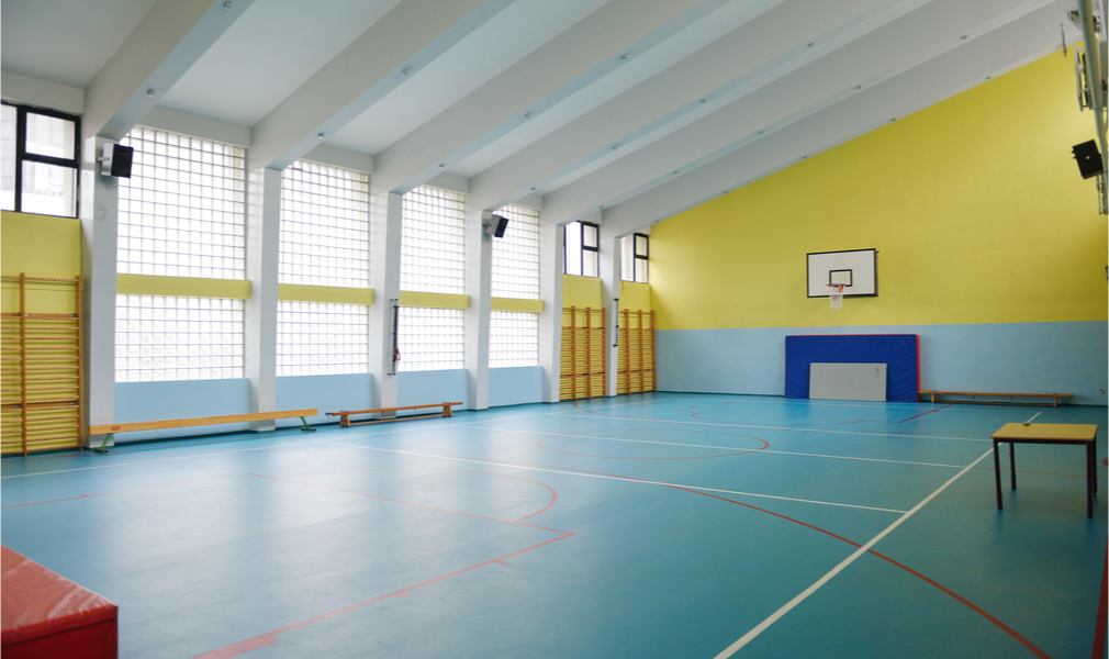 This school gym floor couple be emitting toxic mercury vapors. 