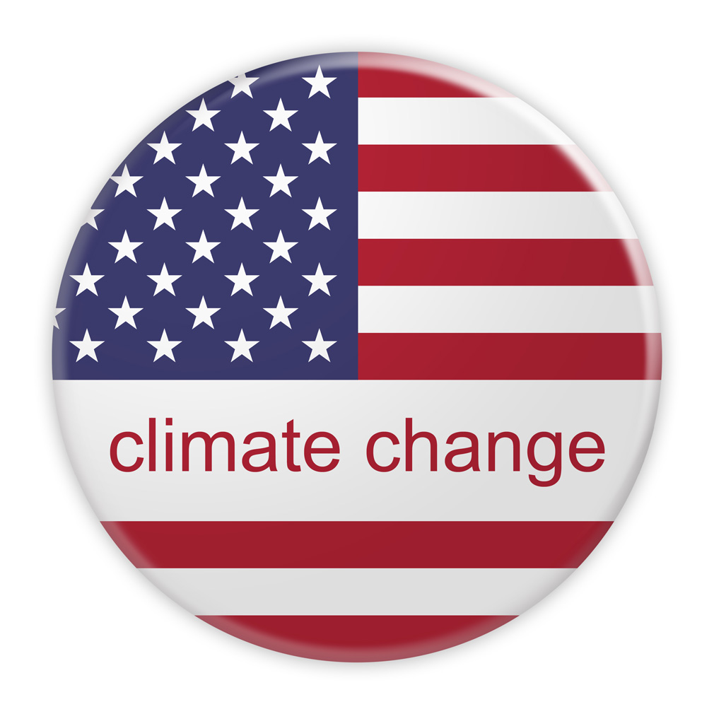 climate change American flag button