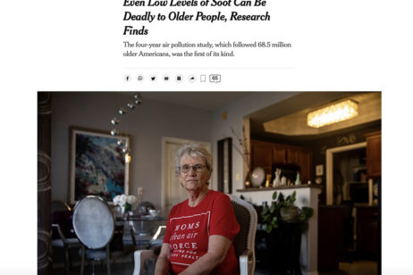 Moms Clean Air Force in NYT: "Even Low Levels of Soot Can Be Deadly to Older People, Research Finds"