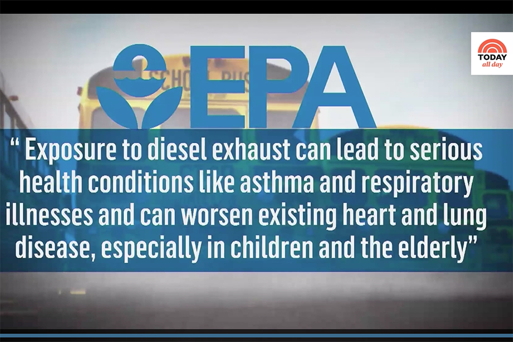 Today show graphic with EPA quote about the dangers of diesel exhaust