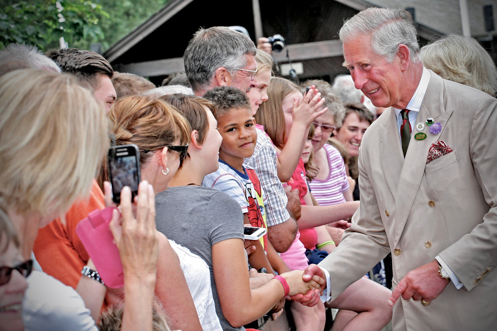 King Charles III greets the public