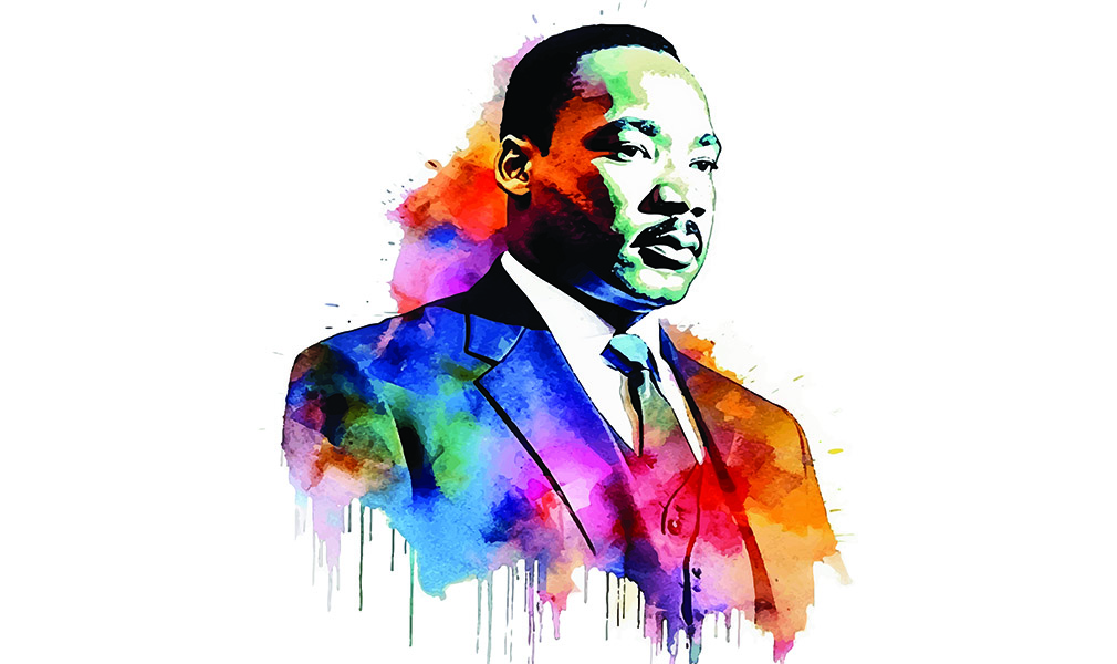 Watercolor painting of Martin Luther King Jr.