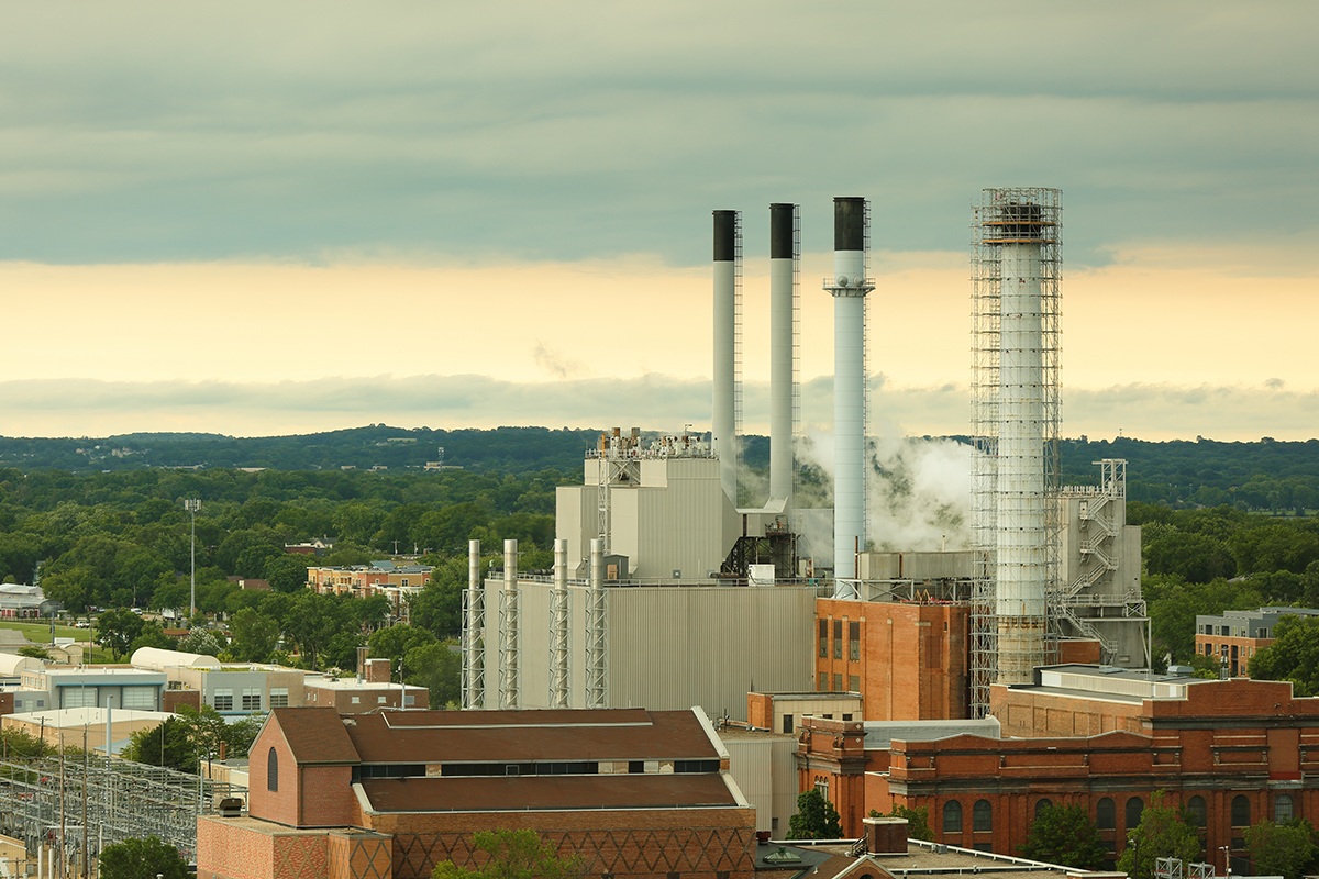 Gas-fired power plants like this one in in Madison, Wisconsin produce nitrogen oxides
