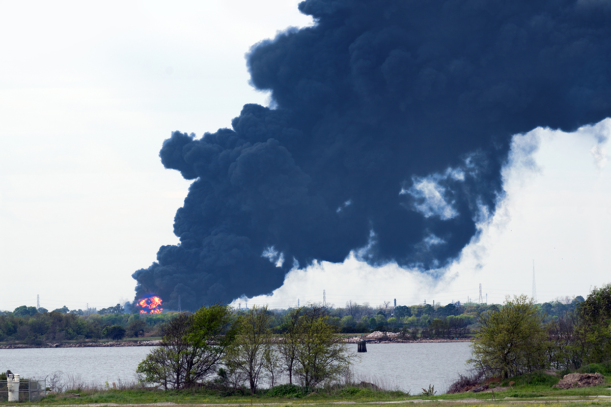 A fire at a petrochemical facility in Deer Park, Texas, 2019. This is the type of disaster that the Chemical Safety Board investigates.