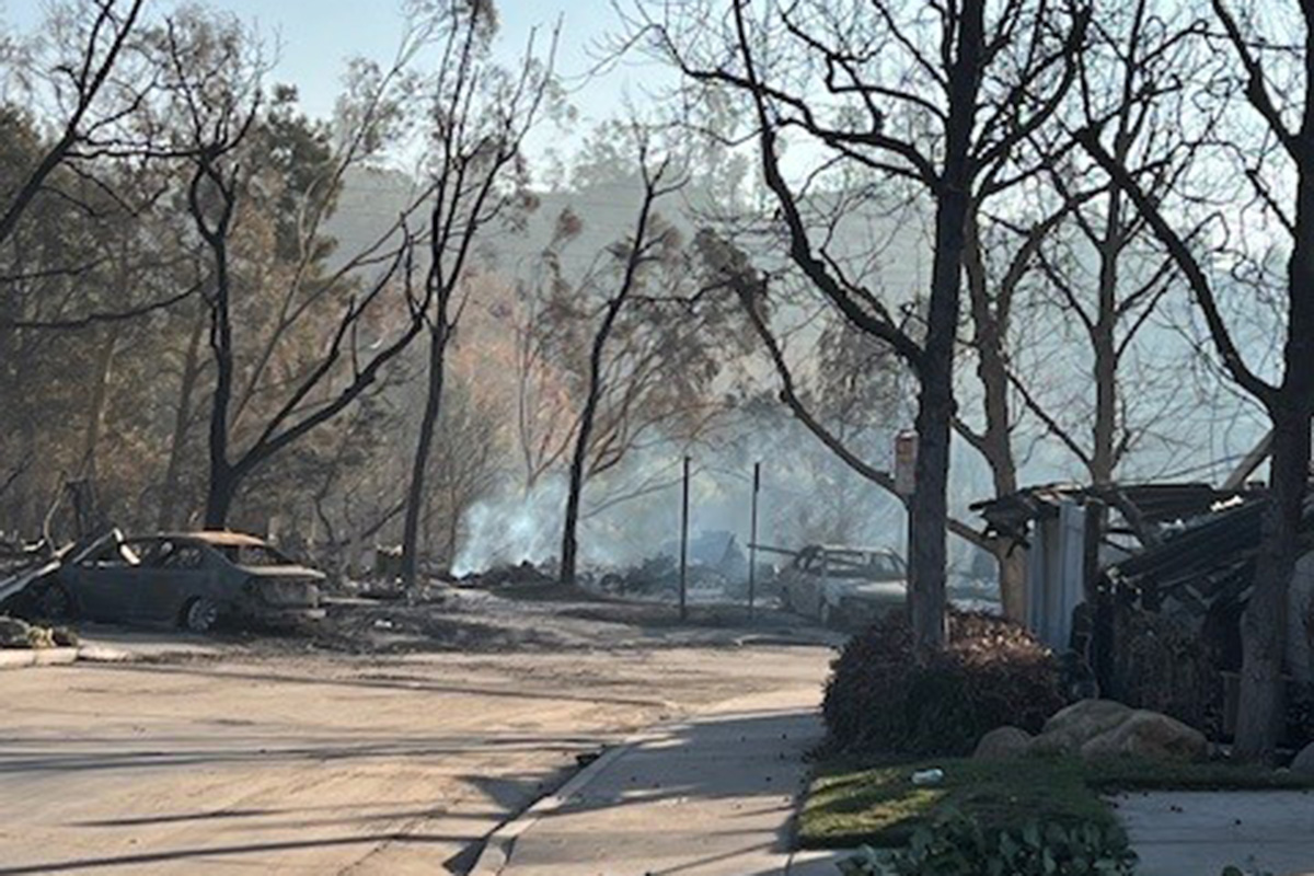 Altadena neighborhood after wildfires, January 2025