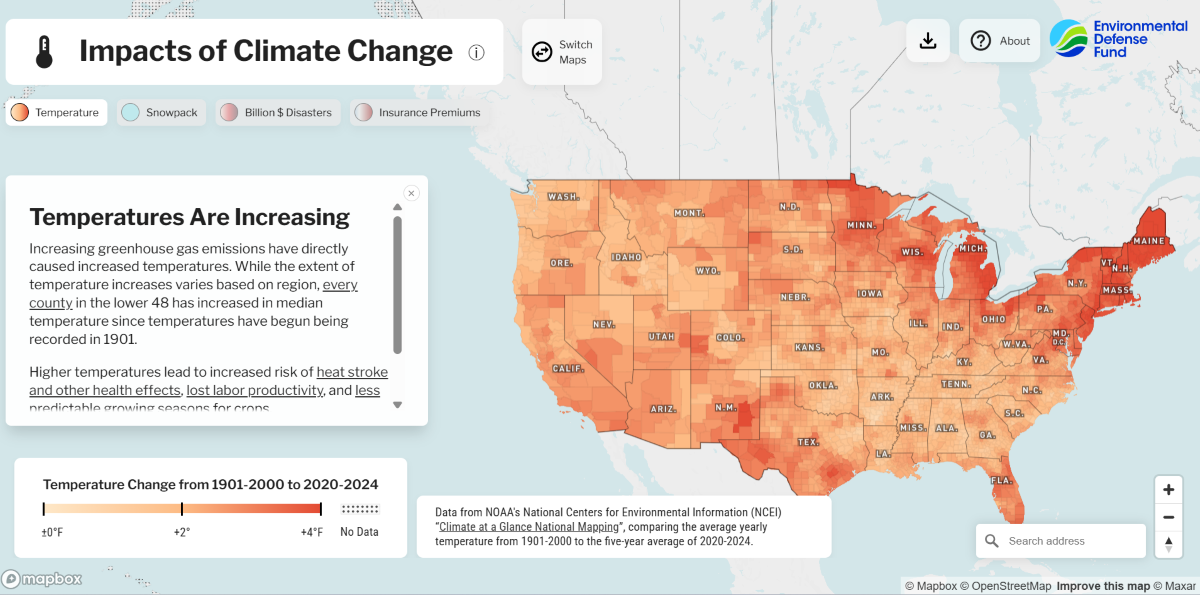 Picture of EDF interactive Impacts of Climate Change map