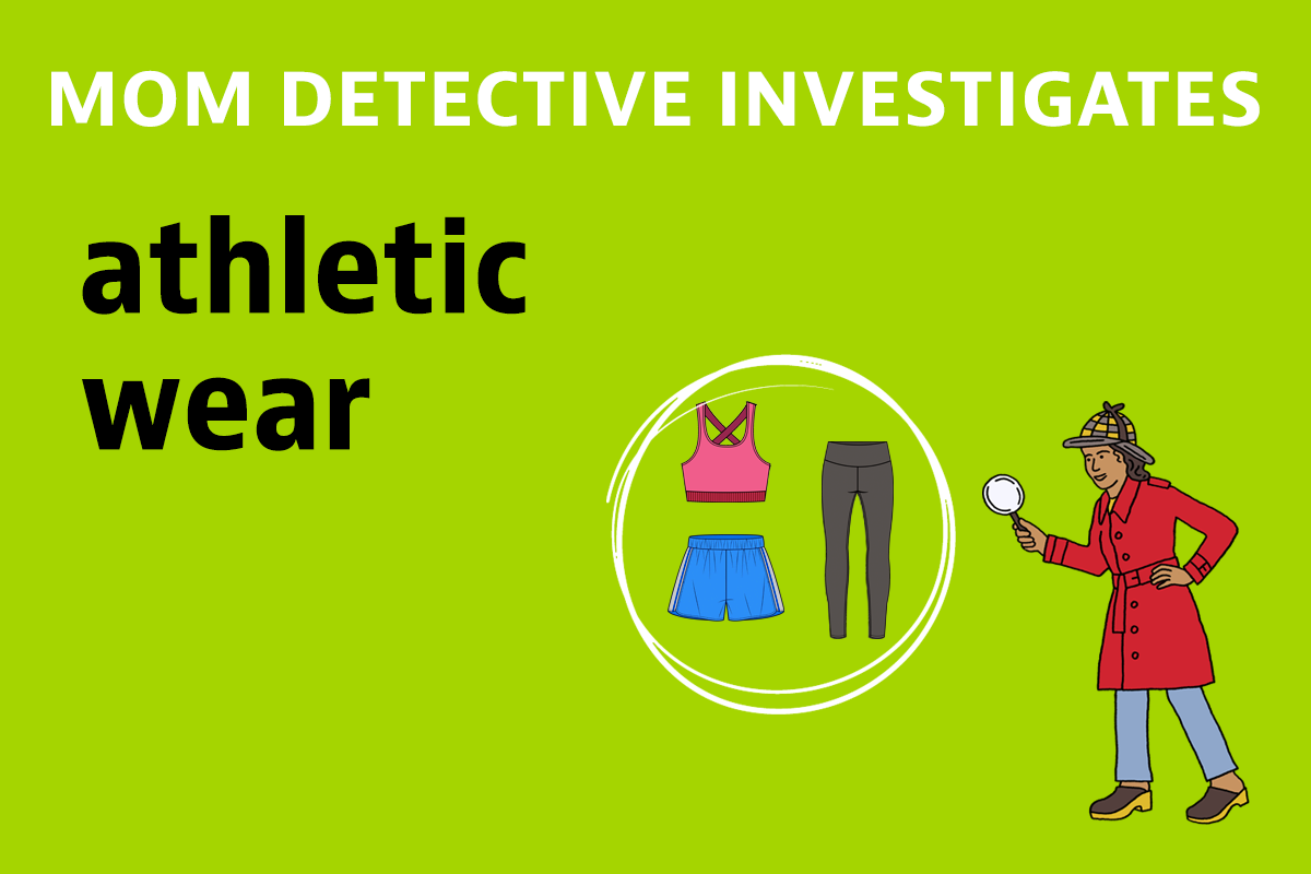 Mom Detective Investigates athletic wear illustration