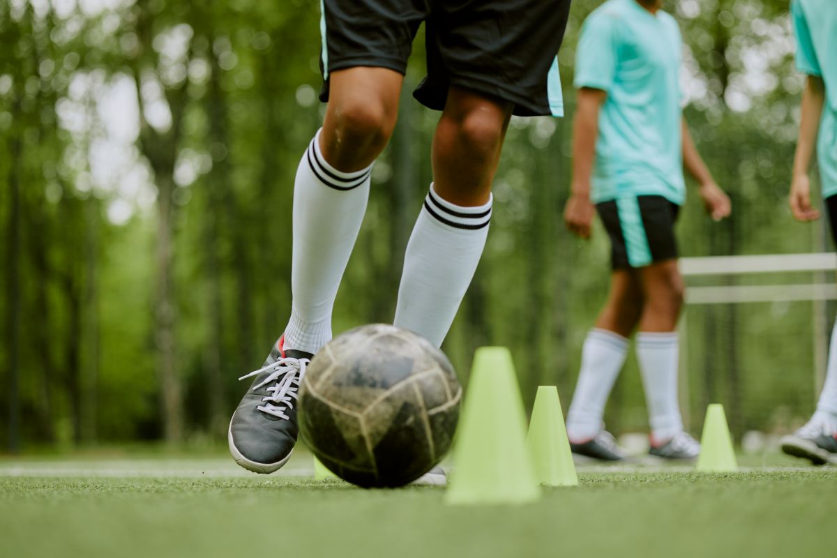 Person playing soccer