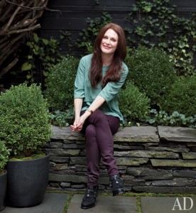 Julianne Moore in her garden