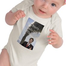 Baby wearing political onesie