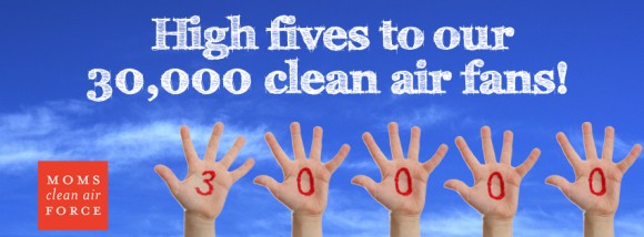 image has text which reads: high fives to our 30,000 clean air fans! 
