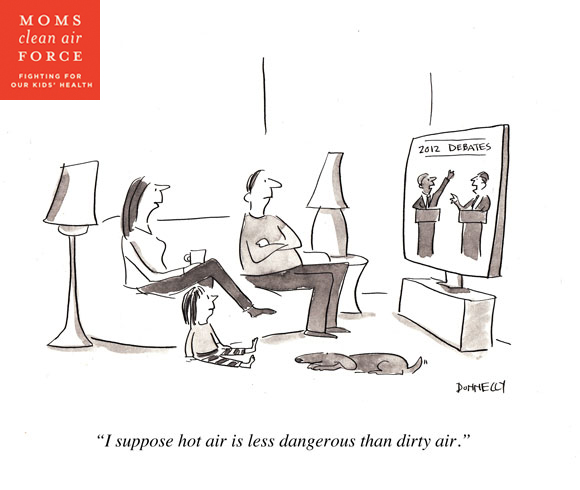 Hot air is less dangerous than dirty air debate cartoon
