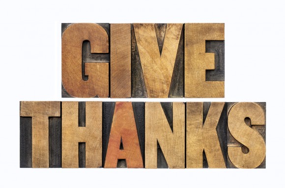 give thanks carved into wood