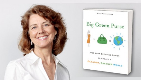 Author Diane MacEachern and her book, Big Green Purse
