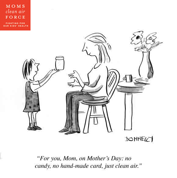 Clean Air for Mother's Day cartoon