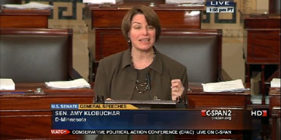 Senator Amy Klobuchar speaking on CSPAN2