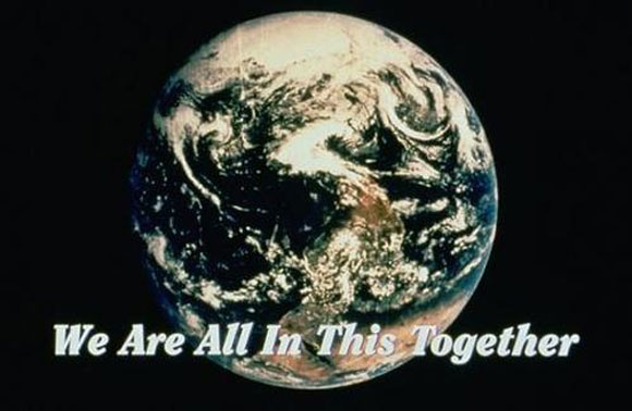 "We are all in this together" climate change globe poster